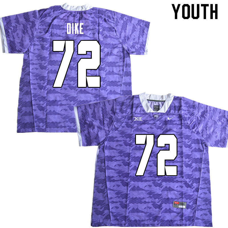 Youth #72 Kris Dike TCU Horned Frogs College Football Jerseys Sale-Limited Purple